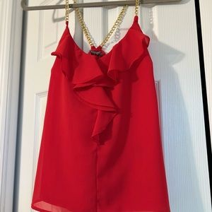 Women’s chain strap red top